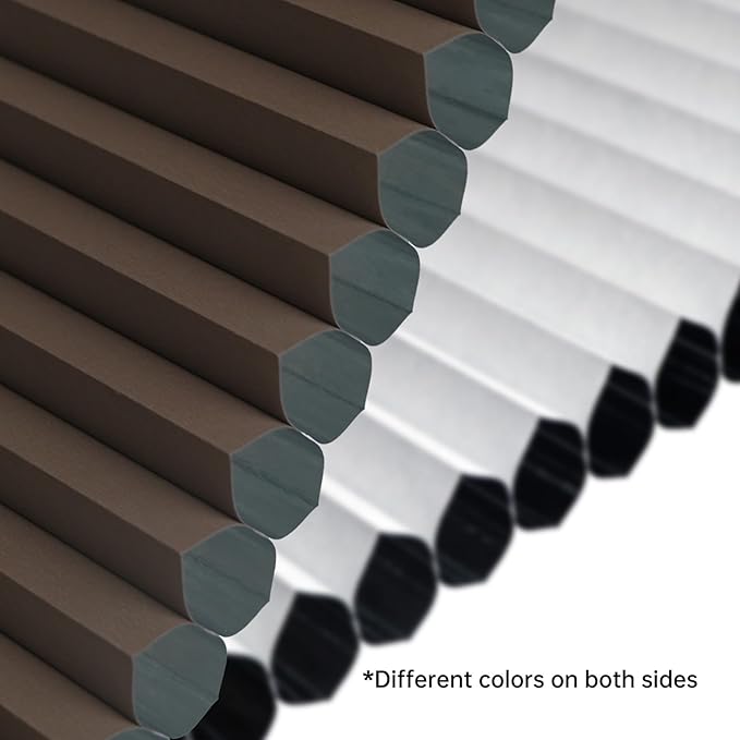 Motorized Cellular Shades with Remote, Blackout Smart Cellular Shades Compatible with Alexa, Cordless Honeycomb Window Blinds for Bedroom Home Office, Custom Size, Blackout Brown