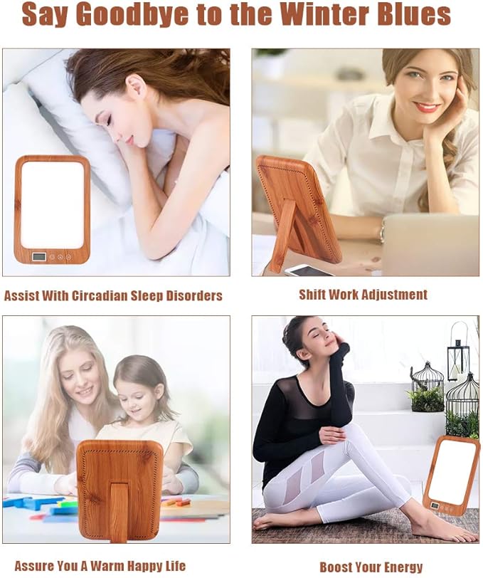 Led Light Therapy Lamp 3 Color Temperature, UV Free 10000 Lux Brightness for Home Office Traveling