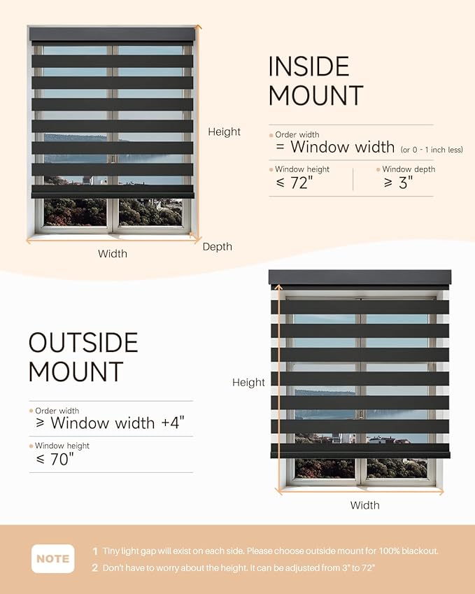 Smart Zebra Blinds for Windows, Alexa Motorized Blinds with Remote Control, Automatic Electric Power Zebra Shades for Indoor Windows (70" W x 72" H, Black)