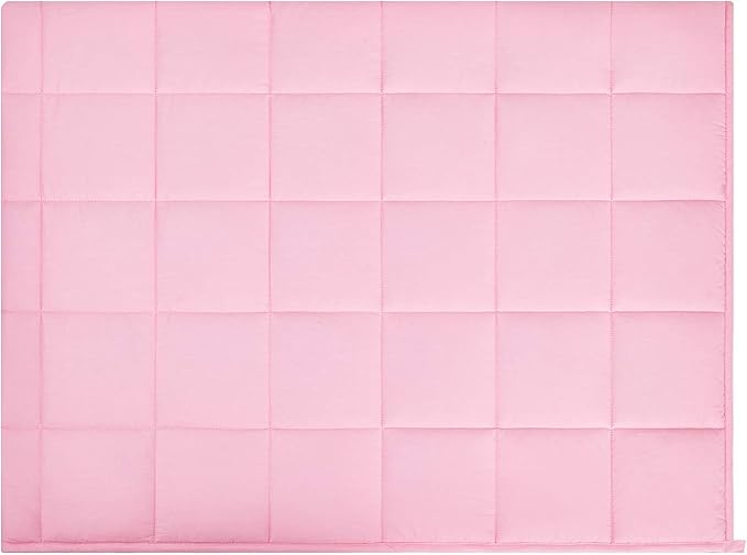RelaxBlanket Weighted Blanket | 60''x80'',12lbs | for Individual Between 110-160 lbs | Premium Cotton Material with Glass Beads | Pink