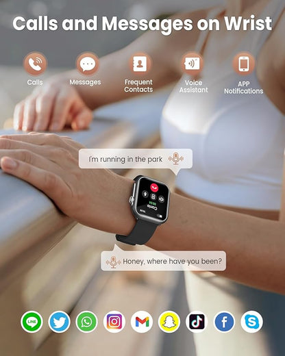 Smart Watches for Women Men, 1.83" HD Smart Watch for Android iPhone with Calls/Messages/Notifications, Sleep/Heart Rate/SpO2/Blood Pressure Monitor, 110+ Sports Modes Fitness Watch, 1000mAh Battery