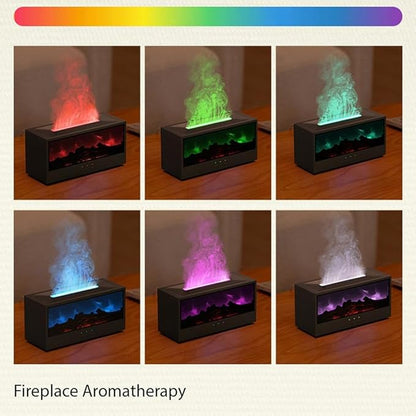 Fireplace Flame Air Diffuser Humidifier,7 Colors Aromatherapy Essential Oil Diffuser,280ml Ultrasonic Cool Mist Humidifier with Remote,3 Gears Timer Shutdown for Home, Bedroom, Office,Yoga(Dark)