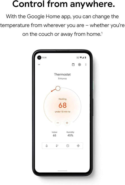 Google Nest Thermostat - Smart Thermostat for Home - Programmable WiFi Thermostat - Snow - GA01334-US Bundle with Matching Google Nest Thermostat Trim Kit Wall Mount Plate GA01837-US