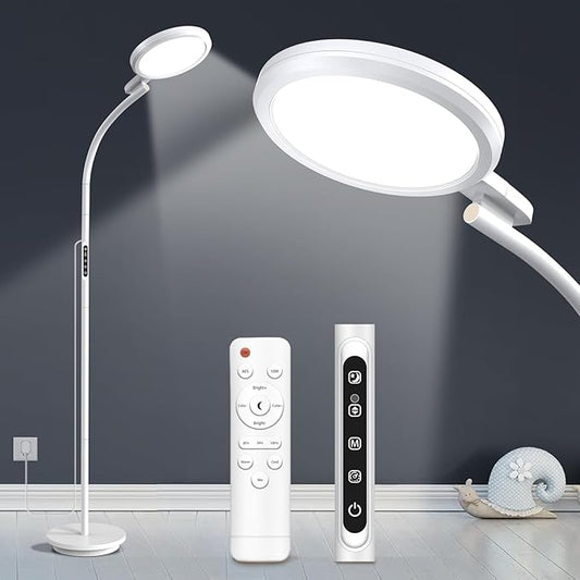 Light Therapy Lamp, LED Sunlight Lamp, 10000 Lux Full Spectrum Happy Therapy Lamp, Floor andDesklamp with 5 Brightness & 5 Color Temperatures, 3 Heights for Apartment/Office/Home