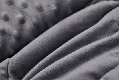 TONGDADA Minky Weighted Blanket | 40''x60'',5lbs | Cozy and Soft Minky Weighted Throw Blanket | Luxury Velvet with Premium Glass Beads | Dark Grey Minky