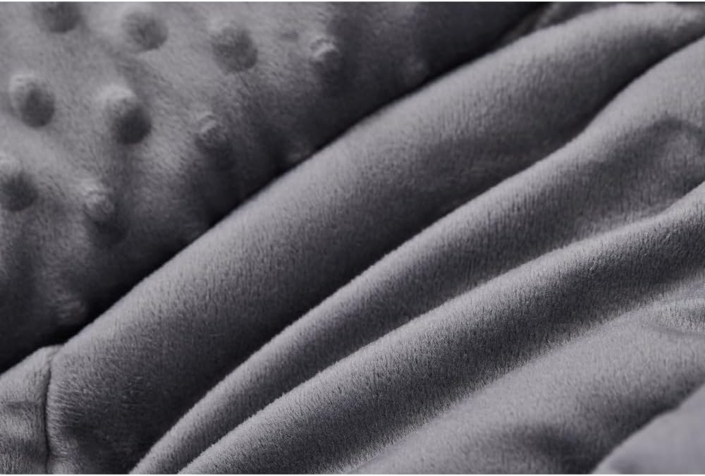 TONGDADA Minky Weighted Blanket | 36''x48'',5lbs | Cozy and Soft Minky Weighted Throw Blanket | Luxury Velvet with Premium Glass Beads |Dark Grey