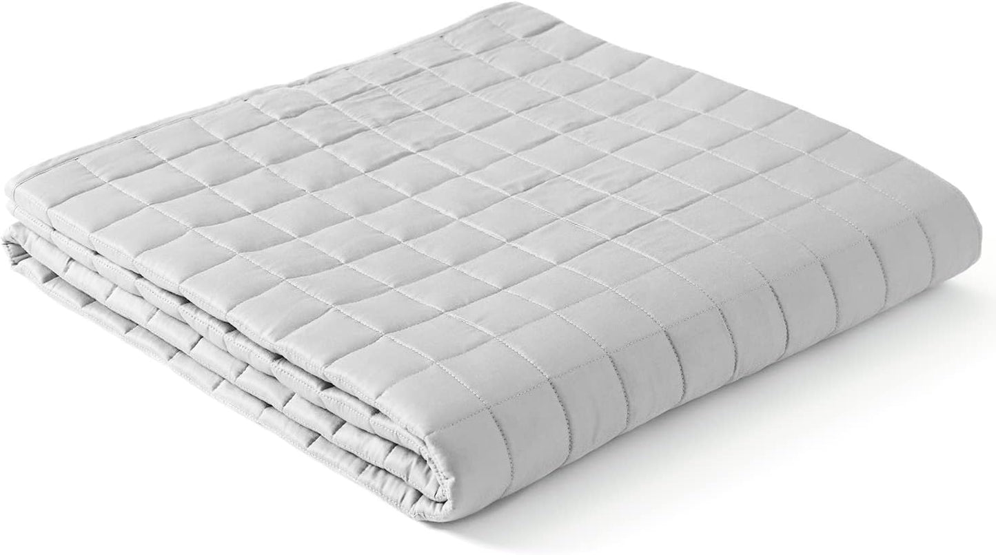 YnM King Size Cooling Weighted Blanket for Adults (88x104 Inches, 20 Pounds, Light Grey), Perfect for Hot Sleepers with Cooling Rayon/Glass Beads, Heavy Bed Blanket for Couple on Queen or King Bed
