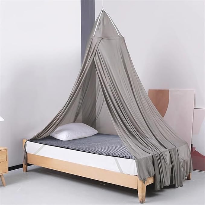 Round Anti Radiation Net Shield Bed Canopy, 100% Silver Fiber EMF Shielding Net Canopy, Blocks Radiation/EMF/WiFi/5G & Other RF Attenuation 10MHz-10GHz 35-60dB(Suitable for 1.2X2M beds)
