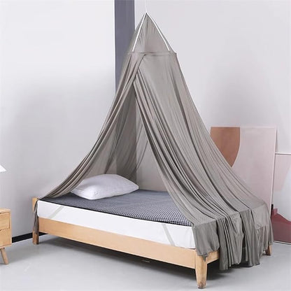 Round Anti Radiation Net Shield Bed Canopy, 100% Silver Fiber EMF Shielding Net Canopy, Blocks Radiation/EMF/WiFi/5G & Other RF Attenuation 10MHz-10GHz 35-60dB(Suitable for 1.8X2M beds)