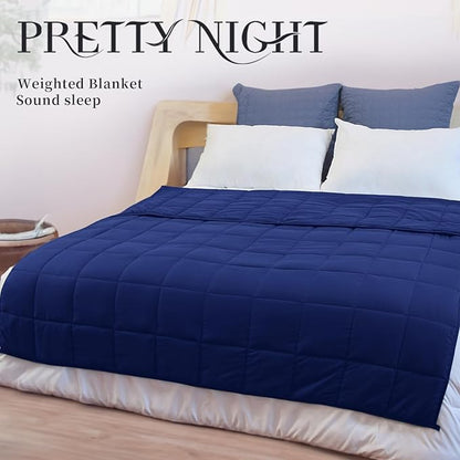 Weighted Blanket Queen Size NavyBlue 60''x80''x20lbs Weighted Blankets for Adults Heavy Blanket is Comfortable and Cozy
