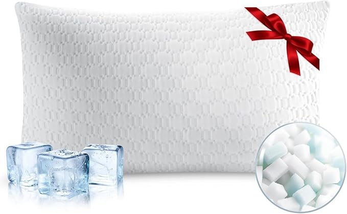 Sophia & William Side Sleeper Pillow Shredded Memory Foam Pillow for Neck and Shoulder Pain Adjustable Cooling Pillows, Comfotable Double-Sided Pillowcase, King Size
