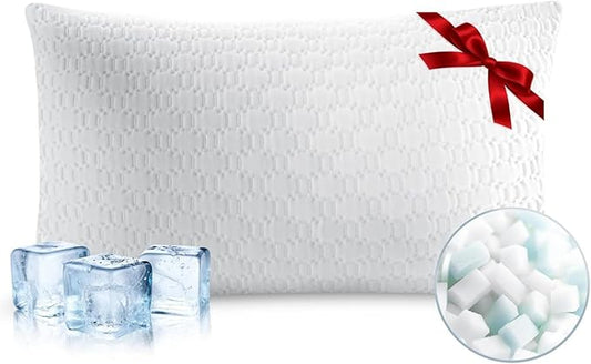 Sophia & William Side Sleeper Pillow Shredded Memory Foam Pillow for Neck and Shoulder Pain Adjustable Cooling Pillows, Comfotable Double-Sided Pillowcase, King Size