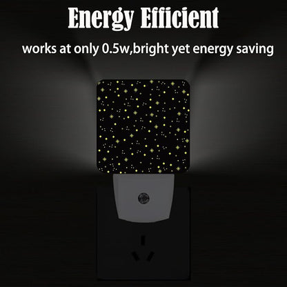 Shining Stars Night Light,Plug-in Night Lights with Dusk-to-Dawn Sensor for Stairway,Hallway,Bedroom Sleep Friendly Ideal for Women/Girls/Boys Gift,0.5w