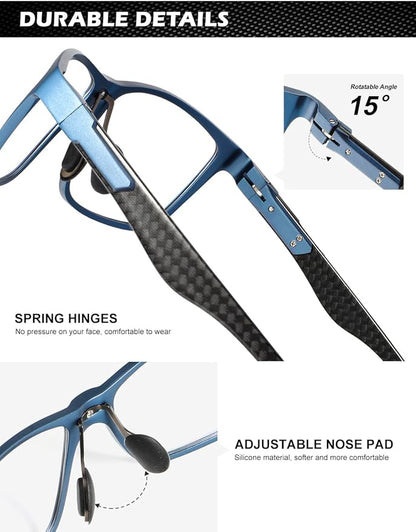 ANYLUV Blue Light Blocking Glasses Men Computer Gaming Glasses Lightweight Al-Mg Metal Anti Eyestrain Eye Protection