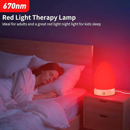 670nm Red Light Therapy Lamp for Sleep & Relaxation, 10000 Lux Sun Lamp with Remote Control, Dual Function Sleep Aid and Sunlight Lamp, 4-Color Night Light to Improve Sleeping for Adult & Kid