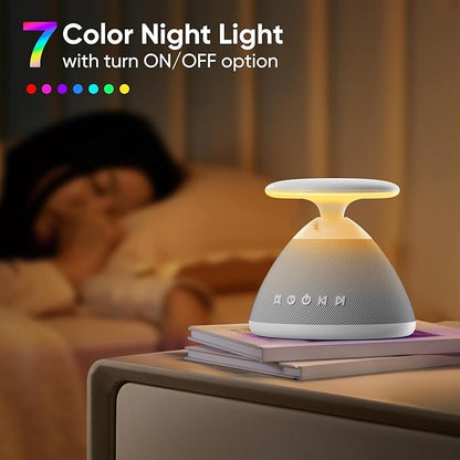 White Noise Sound Machine for Sleeping, 50 Non-Looping Soothing Sounds, 7 Color Night Light with Adjustable Brightness, Timer & Alarm Clock, Touch Screen Control for Baby, Kids, Adults, Home