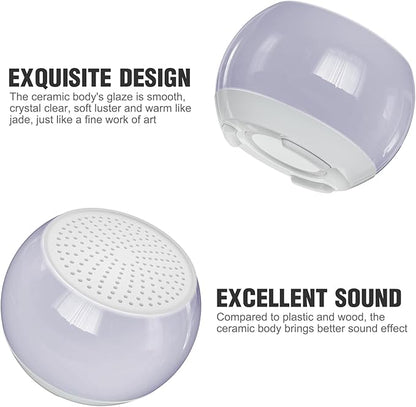 Soundary Ceramic Craft Bluetooth Speaker for Meditation & Yoga, Sound Therapy Machine for Stress Relief, Sleep Aid and Focus, Deep Bass, Louder Volume, Light Effect for Boxing Breathing (Purple)