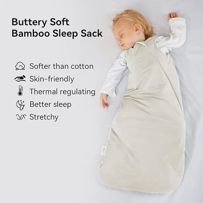 Rayon Made from Bamboo Sleep Sack 0-6 Months 1.0 Tog Ultra Soft Baby Wearable Blanket 0-3 Months Sleeping Sack 3-6 Months for Infant Newborn Babies Unisex Girl Boy 2-Way Zipper Breathable Lightweight