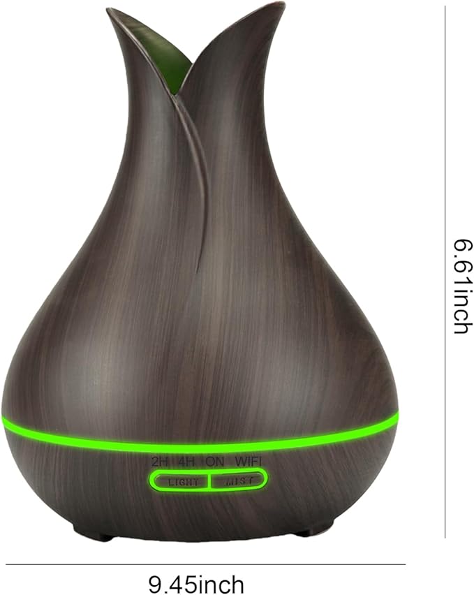 Smart WiFi Essential Oil Diffuser App Control Air Humidifier (Dark Wood UK)
