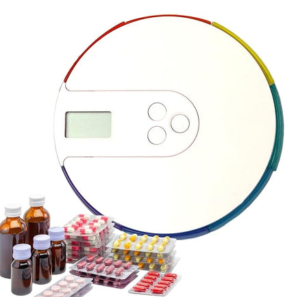 Automatic Pill Dispenser for Elderly with Alarm, Pill Dispenser Machine | Smart Pill Dispenser Reminder, Up to 4 Alarms/Day, 7 Days Tablet Organizer with Large Digital Display for Home Office