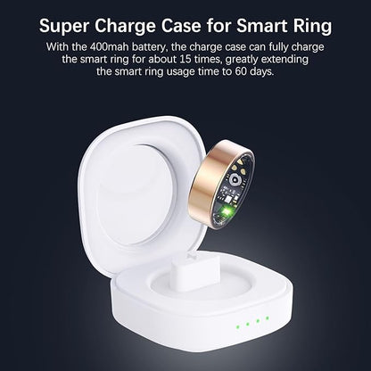 Smart Rings for Women Men, Fitness Ring with Heart Rate, Blood Oxygen, HRV, Pressure, Sleep Tracker, Step Tracker, No Subscription Fee, IP68 Waterproof Smart Ring for iPhone & Android (Gold 12#)