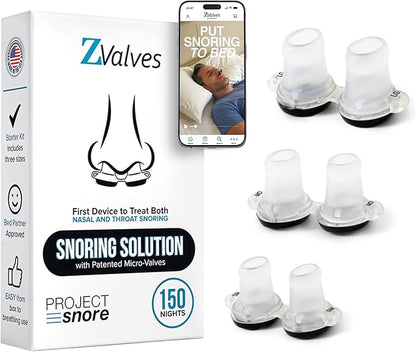 Snoring Solution with Patented Micro-Valves | Reduces Snoring in Both The Nose and Throat | Bed Partner Approved | Lasts up to 150 Nights | for Men and Women | Made in The USA