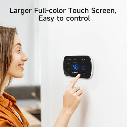 Smart Thermostat for House, 4.3 Inches WiFi Thermostat Compatible with Alexa and Google Assistant, 7day x 8period Programmable Control Programmable, C-Wire Required