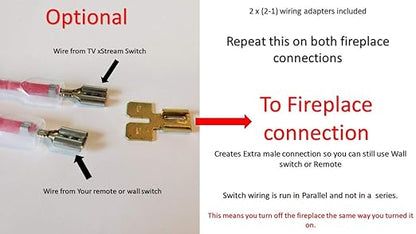 Fireplace Remote Control WiFi Smart Switch ON/Off to Voice Activated Fireplace - 2 Wire Quick Connect for Easy installation for Millivolt Gas Valve, Electronic Spark Ignitions. 2.4Ghz pairing ONLY