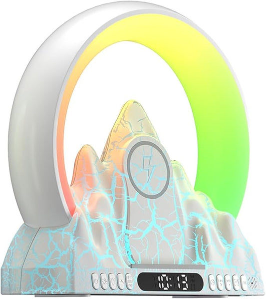 Wake Up Light Sunrise Alarm Clock with Wireless Charger, Smart APP Control, 16 Million Color Lighting & Natural Sounds for Bedroom Desk Decor