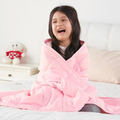 Topblan 3 lb Weighted Blanket, 36" x 48" Small Heavy Lap Blanket, Soft and Breathable, Glass Bead Filling for Calming, Machine Washable, Pink