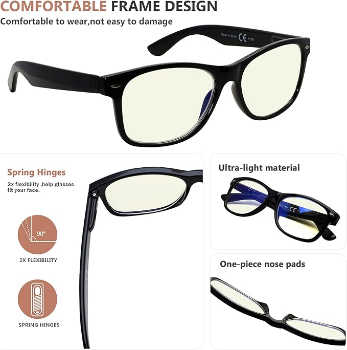Eyekepper 3-Pack Reading Glasses Blue Light Blocking For Women Men Computer Readers +1.75