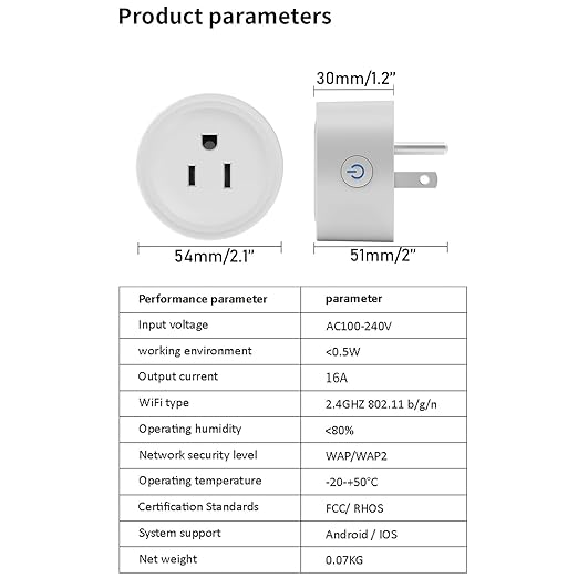 Mengshen 4 Pack WiFi Smart Plug Mini Outlet Socket with App Remote Control Timer Function Compatible with Alexa Google Home Smart Life 2.4GHz Only Wi-Fi Smart Socket for Home
