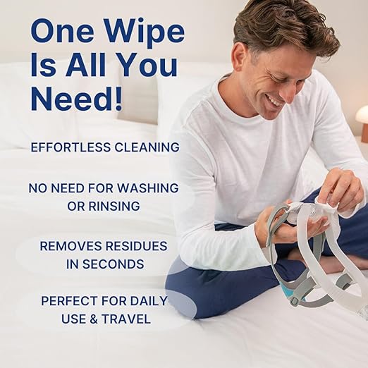Snugell Unscented Individual CPAP Mask Wipes – Travel-Friendly 40-Pack– Lint & Alcohol-Free,Skin-Safe with Aloe Vera– Perfect for Convenient, Hassle-Free Cleaner & Sanitizer of CPAP Masks & Equipment