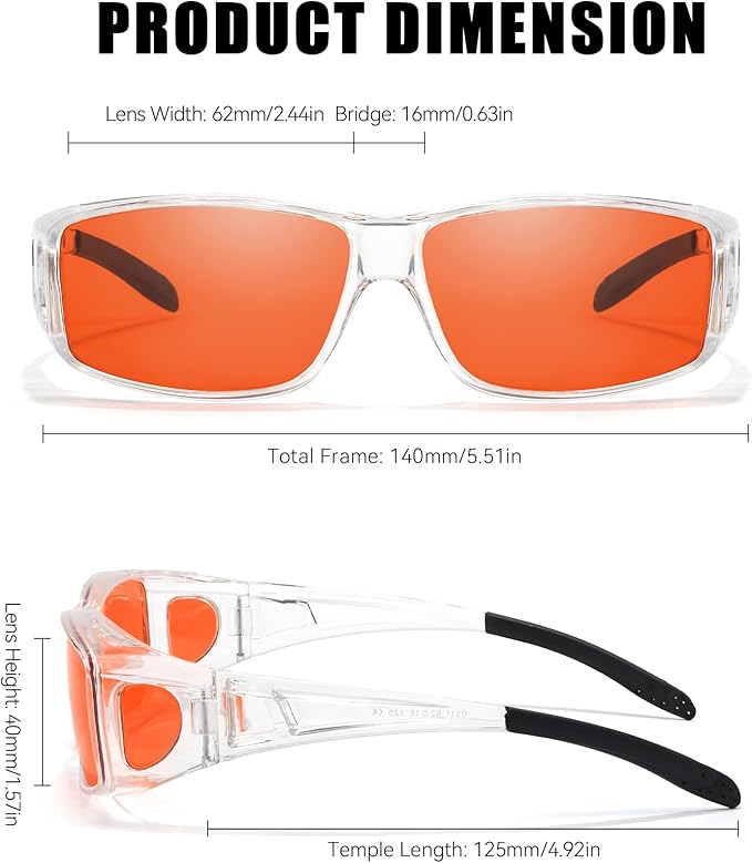 LVIOE Fit Over Blue Light Blocking Glasses and Computer Eyewear- Wear Over Prescription Glasses/Reading Glasses/RX Glasses