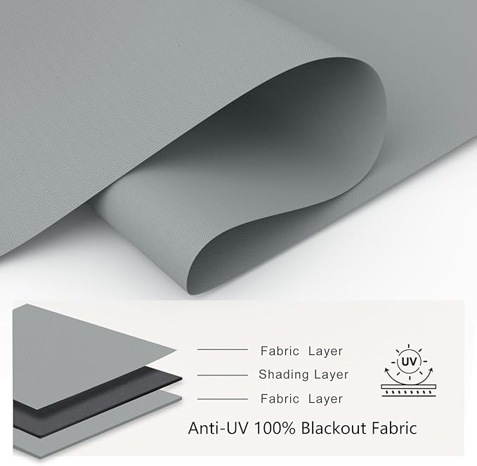 Bringnox No Drill Motorized Blinds with Remote,Blackout Windows,with Apple Homekit,Alexa,Google, with App,Voice Control Custom Size