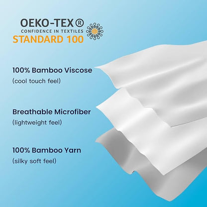 NEXHOME PRO Viscose from Bamboo Comforter King Cooling Lightweight Duvet Insert, Organic Natural Summer Bedding Blanket for Hot Sleepers,8 Corner Tabs 90" L x 106" W
