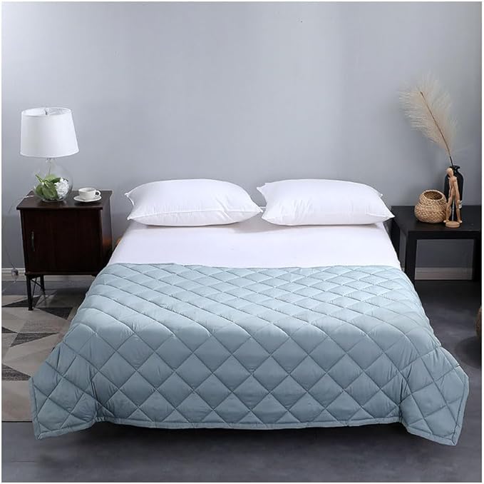 Weighted Blanket for Adults, Single Double Heavy Blanket with Fibre Fabric Premium Glass Bead All-Season Even Weight Distribution for Bed Sofa Blue 150x200cm 11.5kg