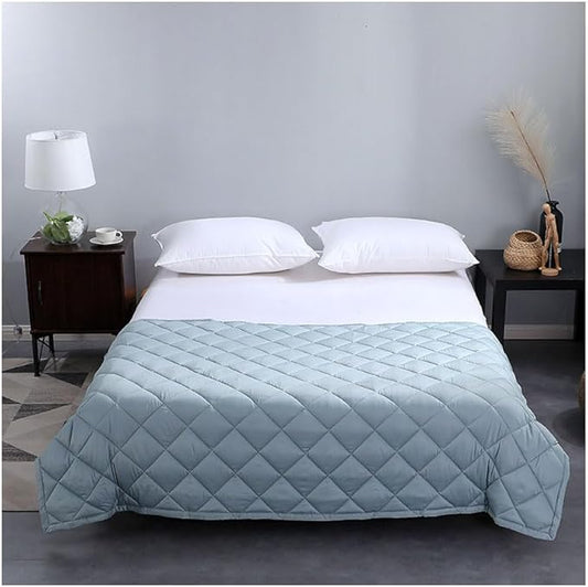 Weighted Blanket for Adults, Single Double Heavy Blanket with Fibre Fabric Premium Glass Bead All-Season Even Weight Distribution for Bed Sofa Blue 150x200cm 6.8kg