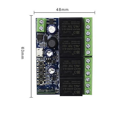 Ewelink WiFi Wireless Smart Relay Module USB 5v 4 Channel Inching Self-Lock Latched Dry Contact Remote Switch for Access Control, Garage Door,Home Automation, Compatible with Alexa Google Home