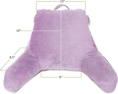 Nestl Reading Pillow for Kids & Teens with Shredded Memory Foam, Backrest Pillows for Reading, Watching, and Gaming, Use on The Couch, Bed, or Floor, Adjustable Support with Washable Cover Lavender