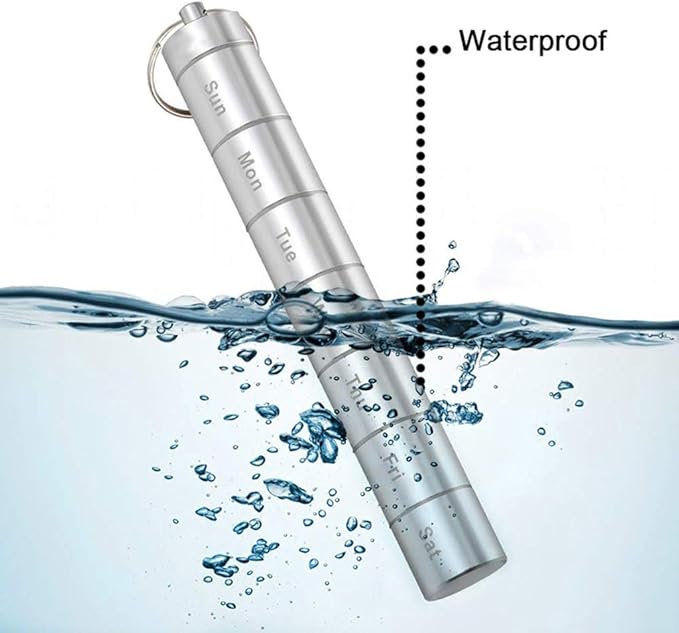 Pill Dispenser, Metal 7 Day Pill Organizer to Hold Vitamins Cod Liver Oil Supplements for Office Travel Home