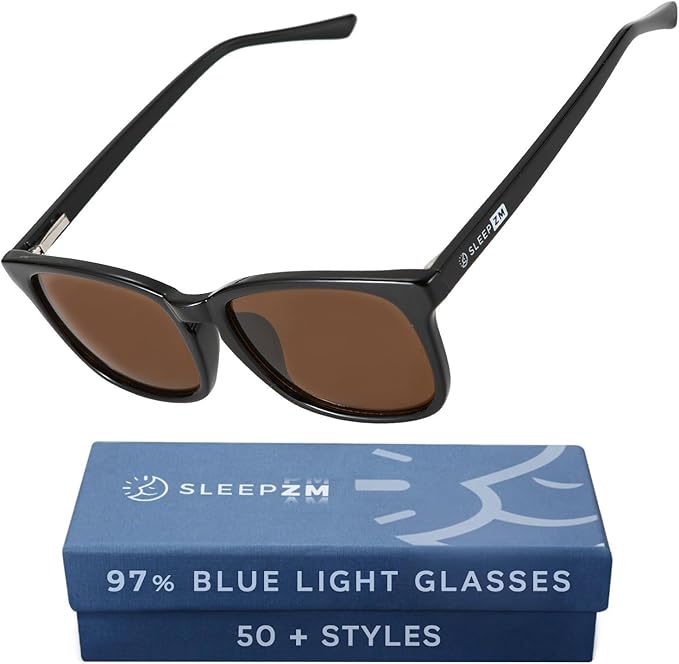 100% Blue Light Blocking Glasses - Better Sleep Anti Eye Strain Protection - Computer Gaming Women Men