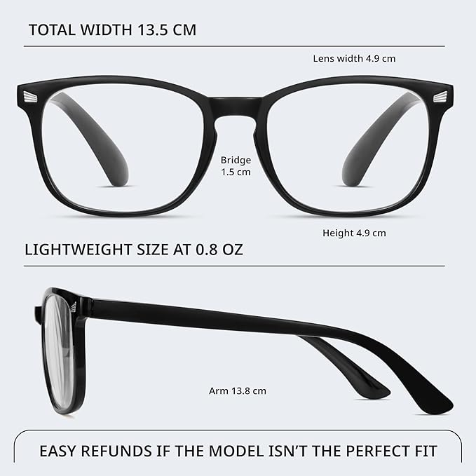 BLS BLUES Reading Glasses for Women for Home, Office & Driving - HD Clear Readers with Blue Light Blocking Protection