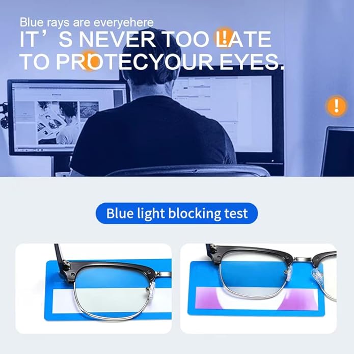 Photochromic Sunglasses Blue Light Blocking Glasses for Men and Women Day Night Multi-use