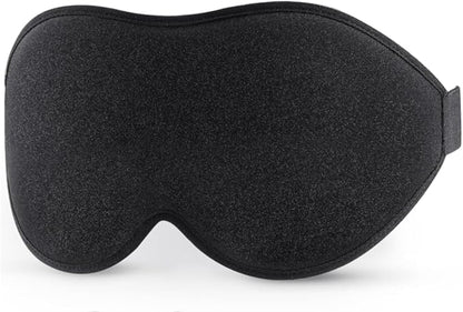 3D Contoured Sleep Mask, Memory Foam, Adjustable Strap, Ergonomic Design for Total Darkness (Black)