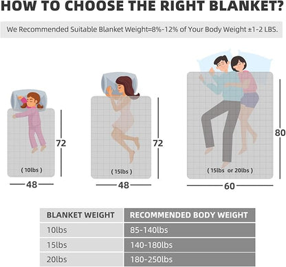 Weighted Blanket Twin Size 15bls, Cooling Blanket for Adult Hot Sleepers, Soft Bed Blanket Universal to All Seasons, 48''x72'' 15 LBS, Grey