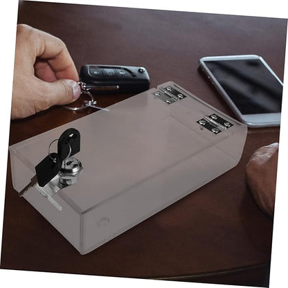 STOBOK Cell Phone Lock Box Mobile Phone Storage Box with 2 Keys Transparent Phone Locker Case Self-Control Smartphone Holder Portable Phone Time Lock Jail Box