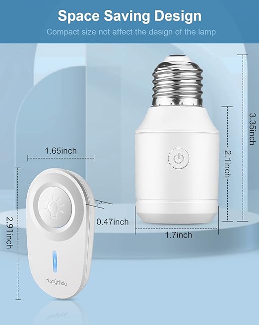 Remote Control Light Socket for 500W E26/E27 Bulb Base Holder, No Wiring Wireless Light Switch Kit Light Fixtures