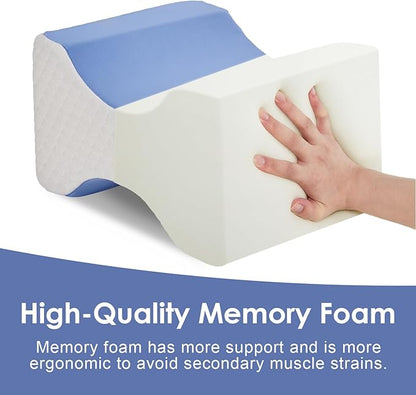 Leg Pillow for Side Sleeping, Knee Pillow for Side Sleepers,Knee Pillow, Sciatica Pain Relief, Smooth Spine Pillow for Sciatica, Back, Hip Pain Relief (Blue)-1PCS