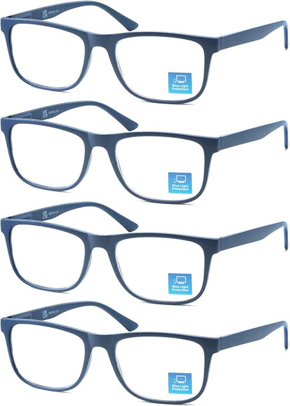 Blue Light Blocking Reading Glasses Men Large Oversized Square Readers Wide fit Cheaters for Men W/Big Head/Large Face